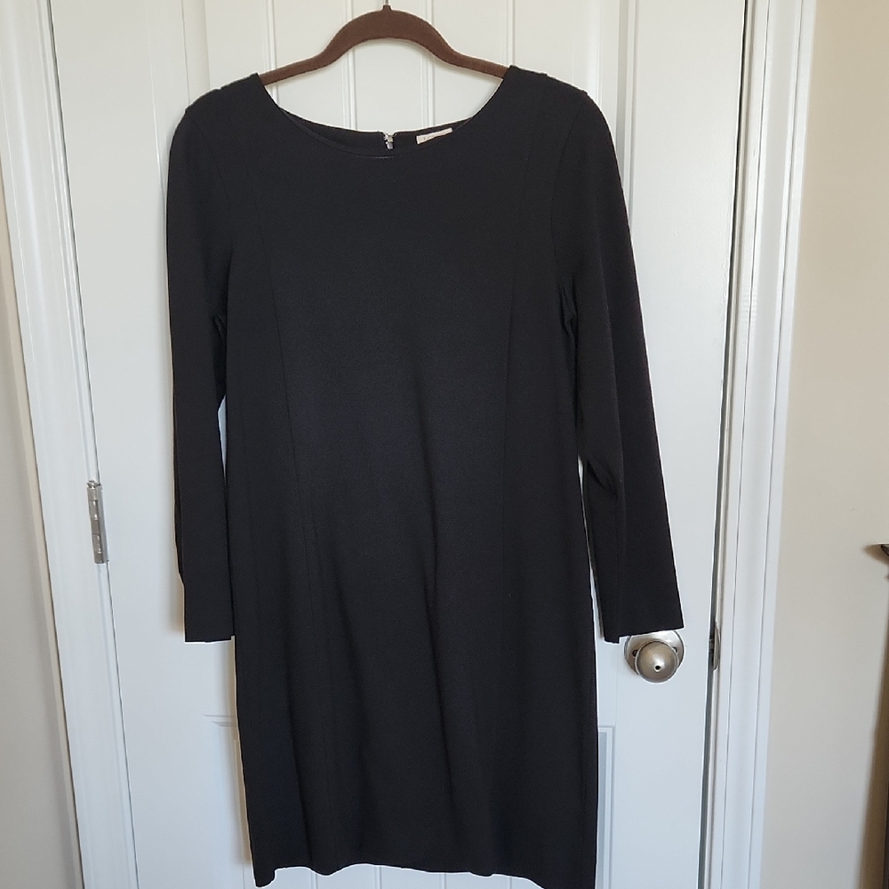 J. Crew Classic Black Long Sleeve Dress